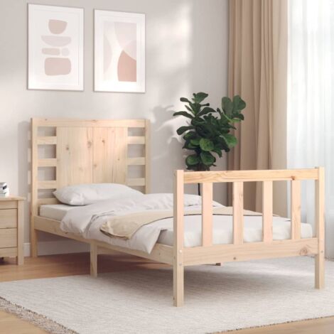 Bed Frame without Mattress Single Solid Wood Pine vidaXL