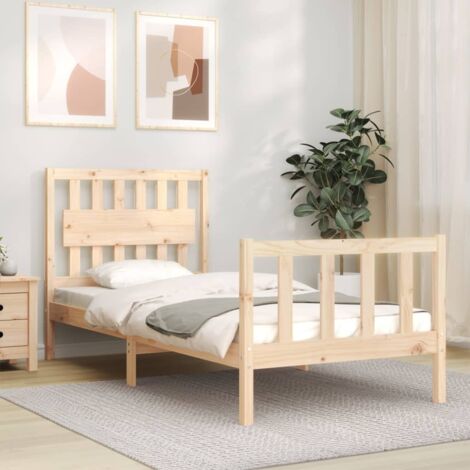 Bed Frame without Mattress Single Solid Wood Pine vidaXL