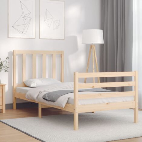 Bed Frame without Mattress Single Solid Wood Pine vidaXL