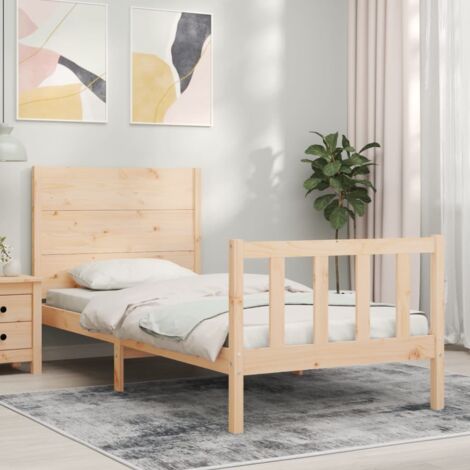 Bed Frame without Mattress Single Solid Wood Pine vidaXL