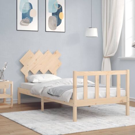 Bed Frame without Mattress Single Solid Wood Pine vidaXL