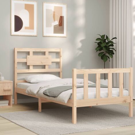 Bed Frame without Mattress Single Solid Wood Pine vidaXL