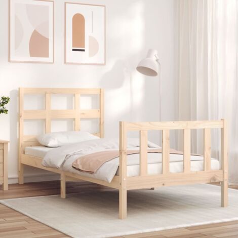 Bed Frame without Mattress Single Solid Wood Pine vidaXL