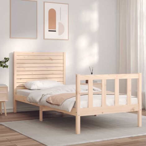 Bed Frame without Mattress Single Solid Wood Pine vidaXL