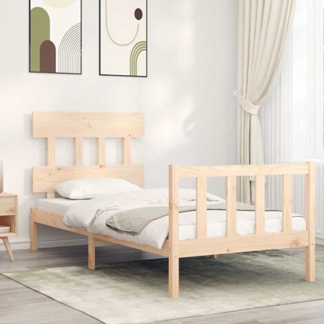 Bed Frame without Mattress Single Solid Wood Pine vidaXL