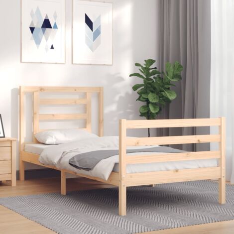 Bed Frame without Mattress Single Solid Wood vidaXL