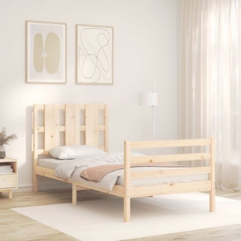 Bed Frame without Mattress Single Solid Wood vidaXL