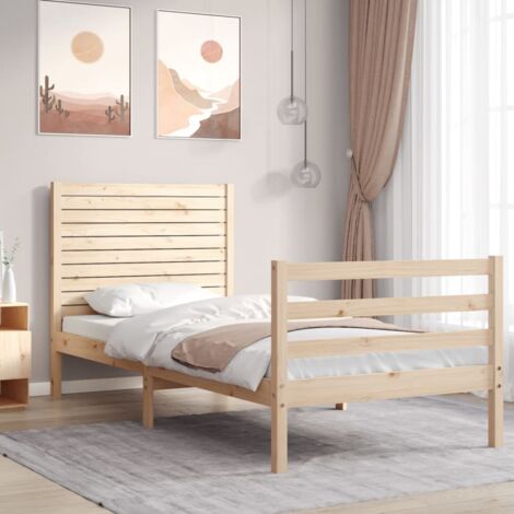 Bed Frame without Mattress Single Solid Wood vidaXL