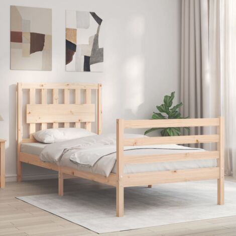 Bed Frame without Mattress Single Solid Wood vidaXL