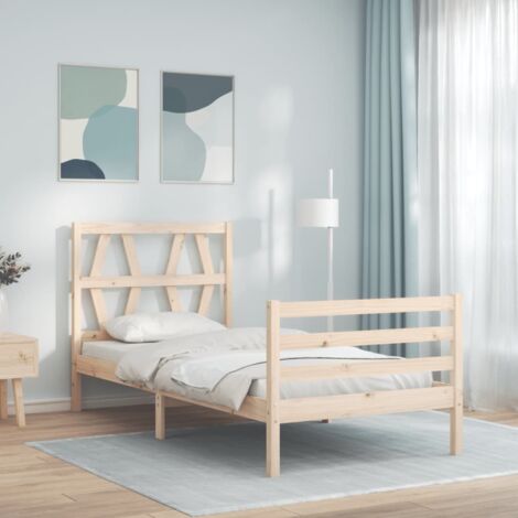 Bed Frame without Mattress Single Solid Wood vidaXL