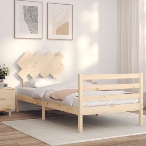 Bed Frame without Mattress Single Solid Wood vidaXL