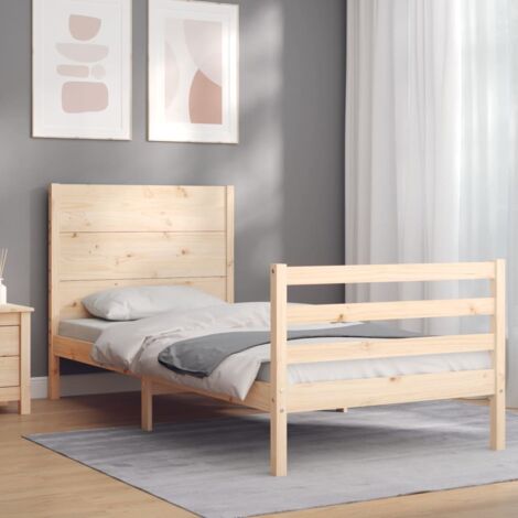 Bed Frame without Mattress Single Solid Wood vidaXL