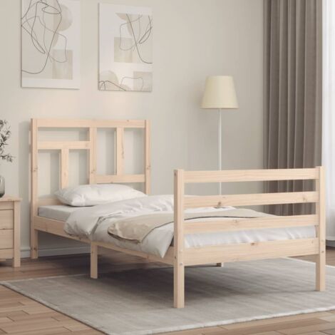 Bed Frame without Mattress Single Solid Wood vidaXL