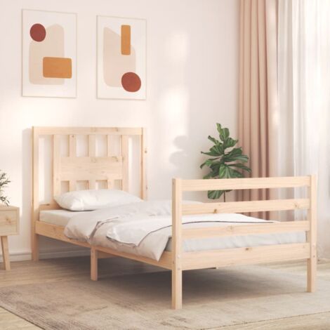 Bed Frame without Mattress Single Solid Wood vidaXL
