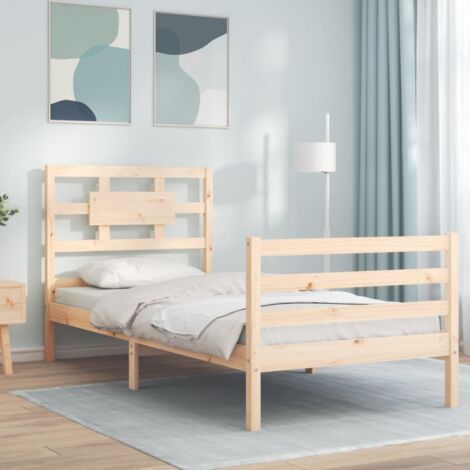 Bed Frame without Mattress Single Solid Wood vidaXL