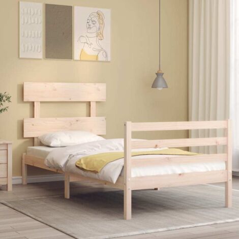 Bed Frame without Mattress Single Solid Wood vidaXL