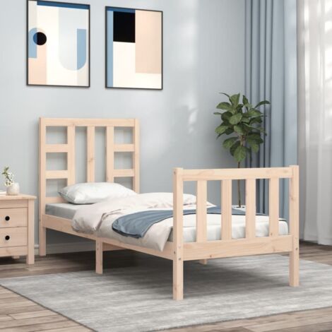 Bed Frame without Mattress Small Single Solid Wood Pine vidaXL