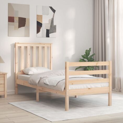Bed Frame without Mattress Small Single Solid Wood vidaXL