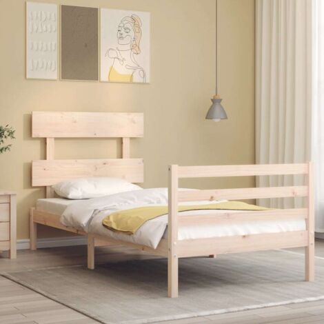 Bed Frame without Mattress Small Single Solid Wood vidaXL