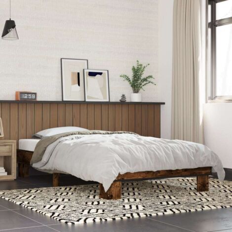 Bed Frame without Mattress Smoked Oak 100x200 cm vidaXL