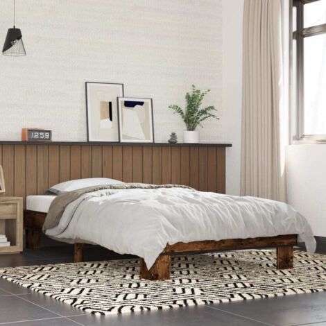 Bed Frame without Mattress Smoked Oak 75x190 cm Small Single vidaXL