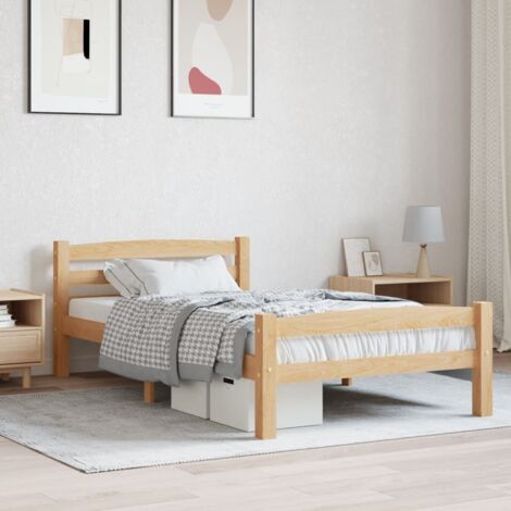 Bed Frame without Mattress Solid Pinewood 100x200 cm vidaXL