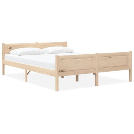 Bed Frame without Mattress Solid Pinewood 120x200 cm vidaXL