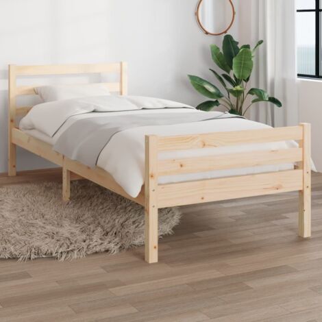 Bed Frame without Mattress Solid Wood 100x200 cm vidaXL