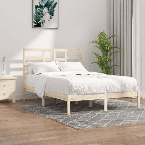 Bed Frame without Mattress Solid Wood 150x200 cm King Size King Size vidaXL