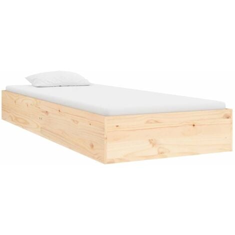 Bed Frame without Mattress Solid Wood 75x190 cm Small Single Small Single vidaXL