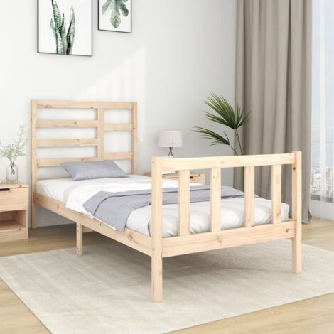 Bed Frame without Mattress Solid Wood 90x190 cm Single vidaXL
