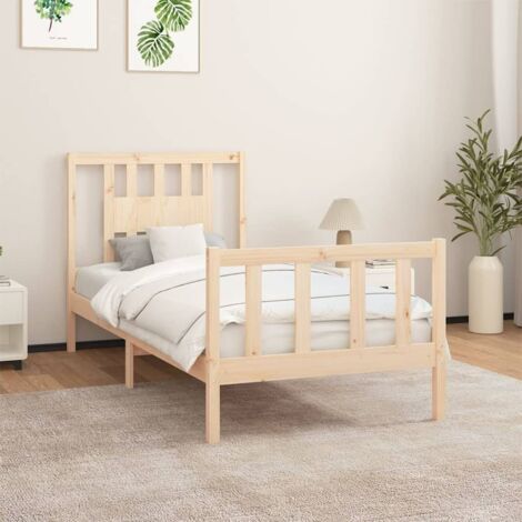 Bed Frame without Mattress Solid Wood Pine 100x200 cm vidaXL