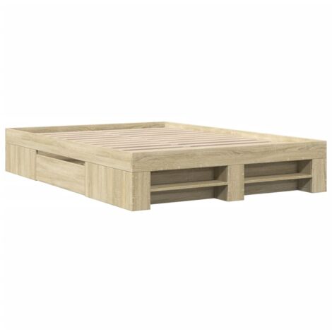 Bed Frame without Mattress Sonoma Oak 120x190 cm Small Double Engineered Wood vidaXL