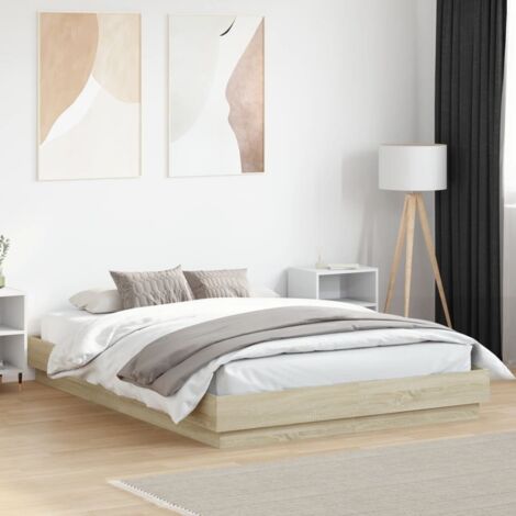 Bed Frame without Mattress Sonoma Oak 120x200 cm vidaXL