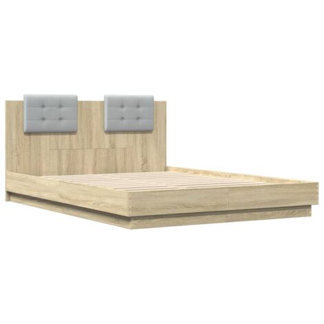 Bed Frame without Mattress Sonoma Oak 140x200 cm vidaXL