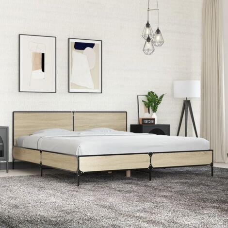 Bed Frame without Mattress Sonoma Oak 180x200 cm Super King vidaXL
