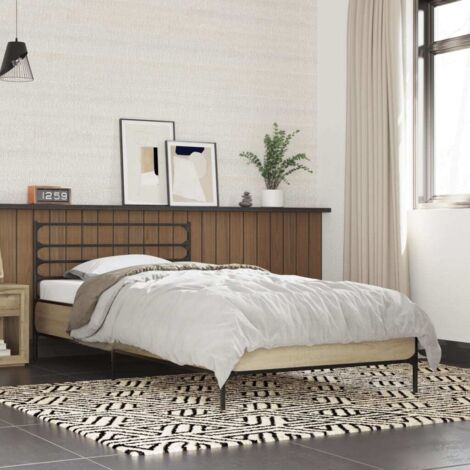 Bed Frame without Mattress Sonoma Oak 75x190 cm Small Single vidaXL