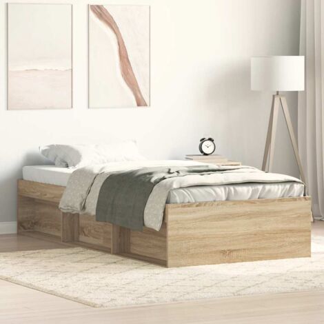 Bed Frame without Mattress Sonoma Oak 90x190 cm Single vidaXL