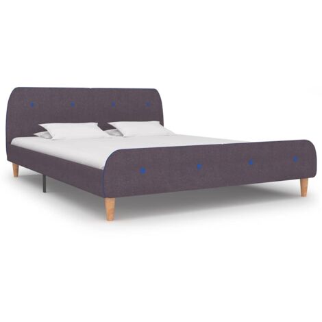 Bed Frame without Mattress Taupe Fabric 150x200 cm King Size vidaXL