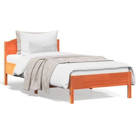 Bed Frame without Mattress Wax Brown 100x200 cm Solid Wood Pine vidaXL