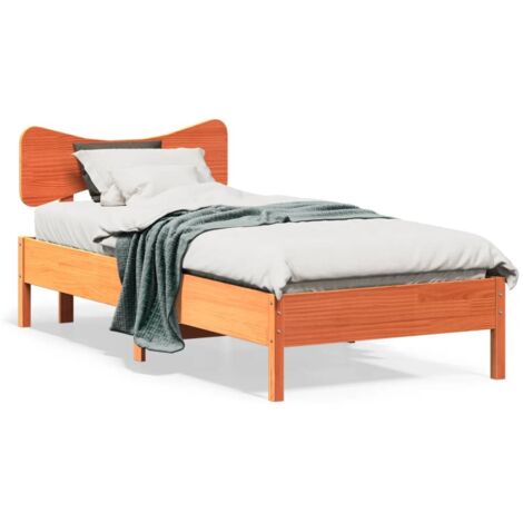 Bed Frame without Mattress Wax Brown 100x200 cm Solid Wood Pine vidaXL