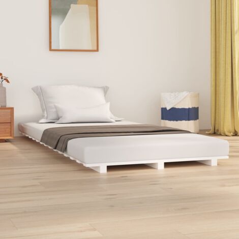 Bed Frame without Mattress White 100x200 cm Solid Wood Pine vidaXL