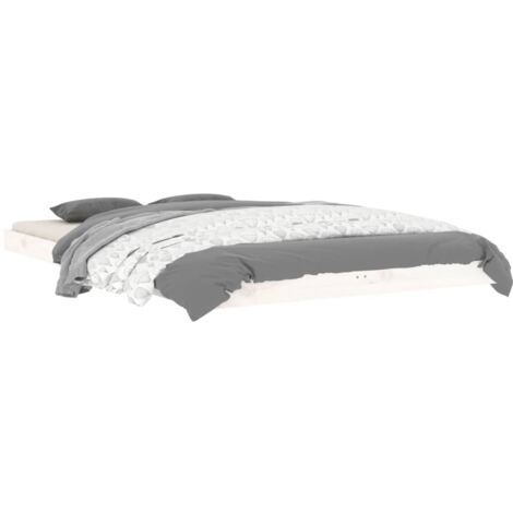 Bed Frame without Mattress White 120x190 cm Small Double  Solid Wood Pine vidaXL