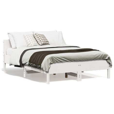 Bed Frame without Mattress White 120x190 cm Small Double Solid Wood Pine vidaXL