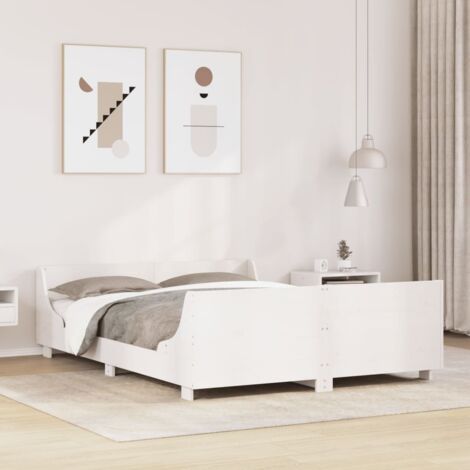 Bed Frame without Mattress White 120x190 cm Small Double Solid Wood Pine vidaXL