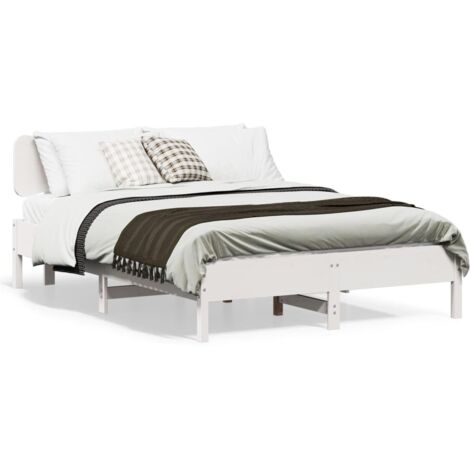 Bed Frame without Mattress White 120x190 cm Small Double Solid Wood Pine vidaXL