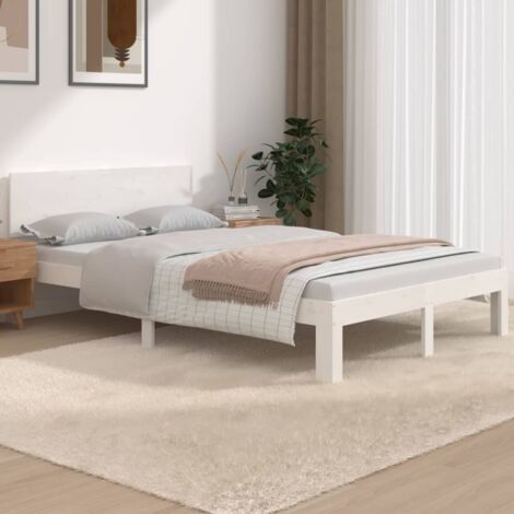 Bed Frame without Mattress White 120x190cm Small Double vidaXL