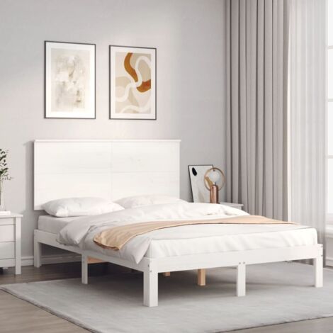 Bed Frame without Mattress White 120x200 cm Solid Wood Pine vidaXL