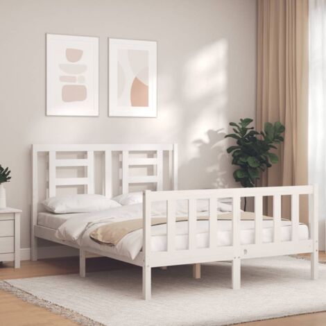 Bed Frame without Mattress White 120x200 cm Solid Wood Pine vidaXL
