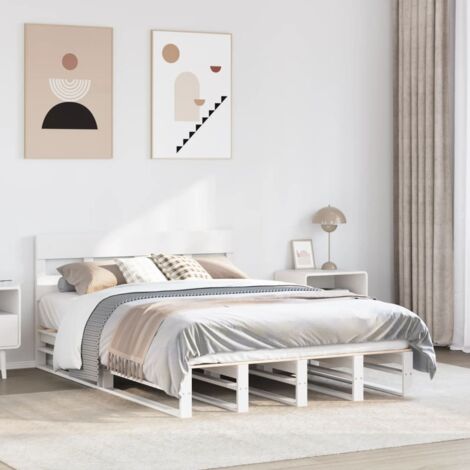 Bed Frame without Mattress White 120x200 cm Solid Wood Pine vidaXL